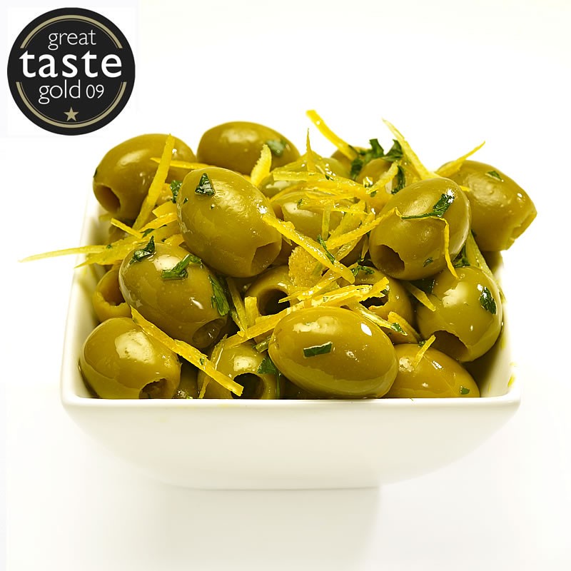 Limoncello Pitted Olives freshly prepared in an award winning family